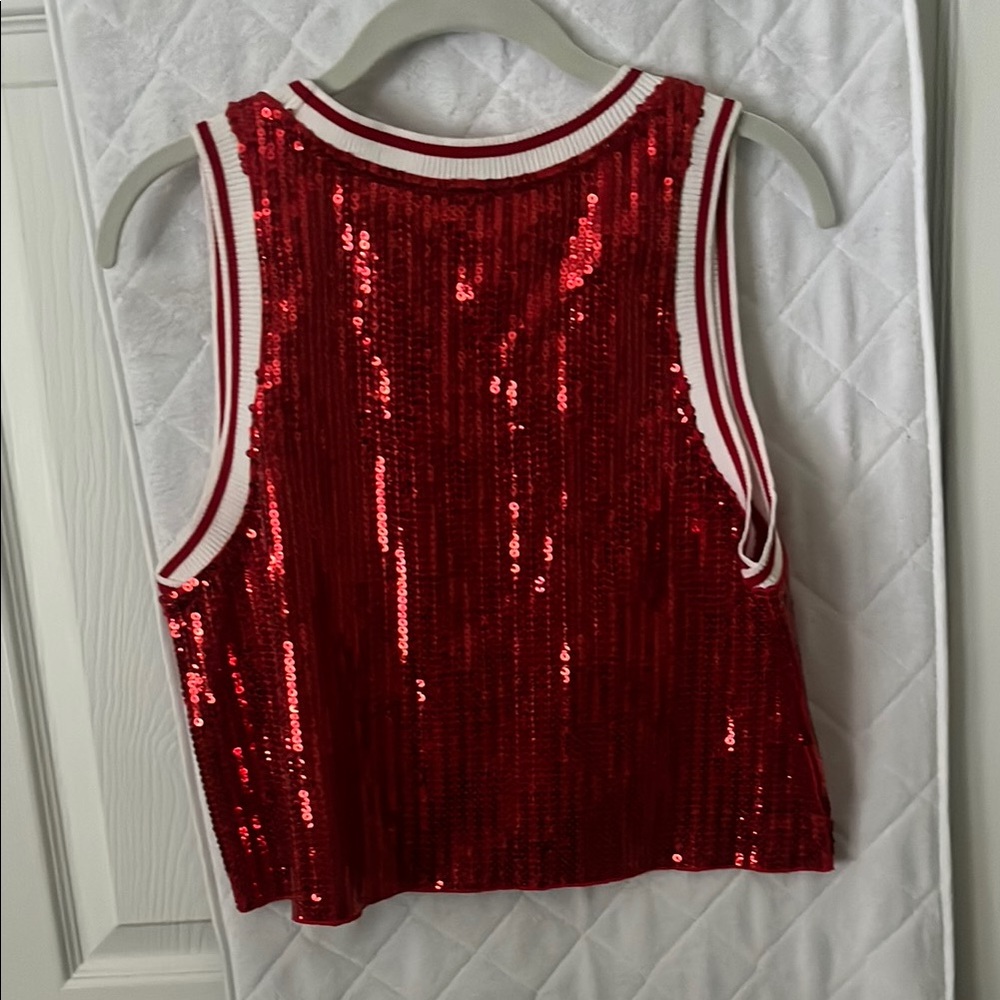 NWOT Fila Red Sequin women’s Tank Top with 1911 Logo - Picture 2 of 2
